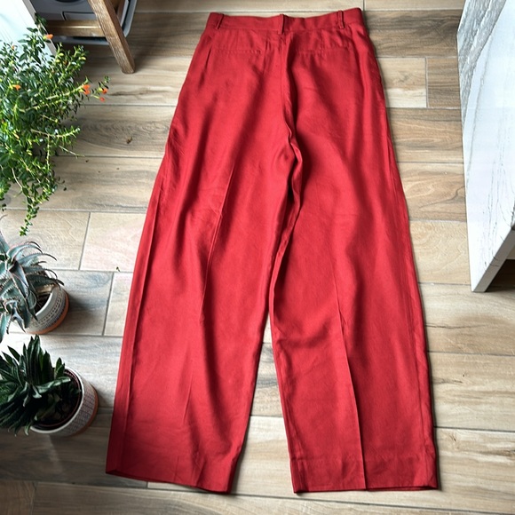NWT Banana Republic Lena Wide Leg Linen Pant Size 10 Tall  Red Embers - Picture 10 of 16